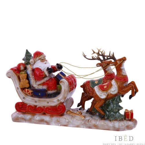 Фигурка декоративная "Дед Мороз на санях" с подсветкой
